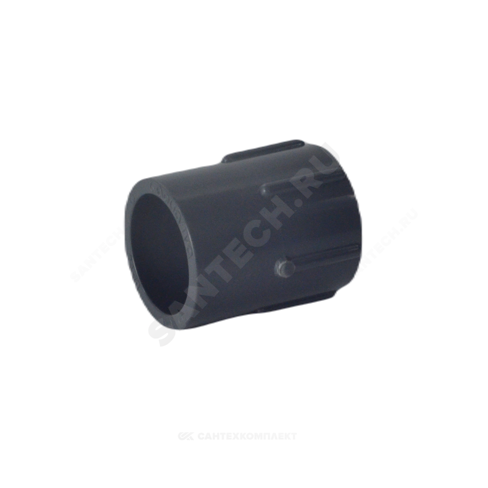 Муфта НПВХ Дн 32х1" Ру16 серая напорная ВР под клеевое соединение Aquaviva FTH032C