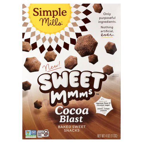 Simple Mills, Sweet Mmms™, запеченные снеки, со вкусом какао, 113 г (4 унции)