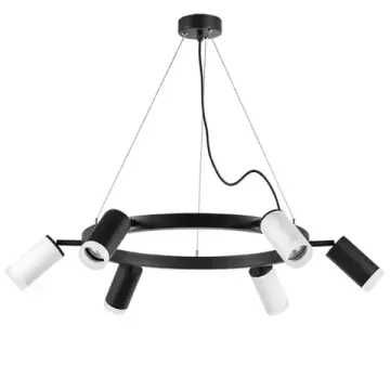 Люстра подвесная с акрилом 6*GU10 LR0163733630 черный/белый Rullo Lightstar
