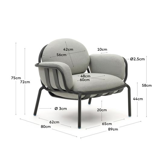 Joncols Алюминиевое кресло для улицы серого цвета La Forma Испания 