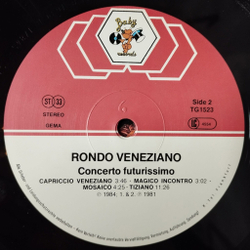 Винтажная виниловая пластинка LP Rondo Veneziano Concerto Futurissimo (Germany 1984)