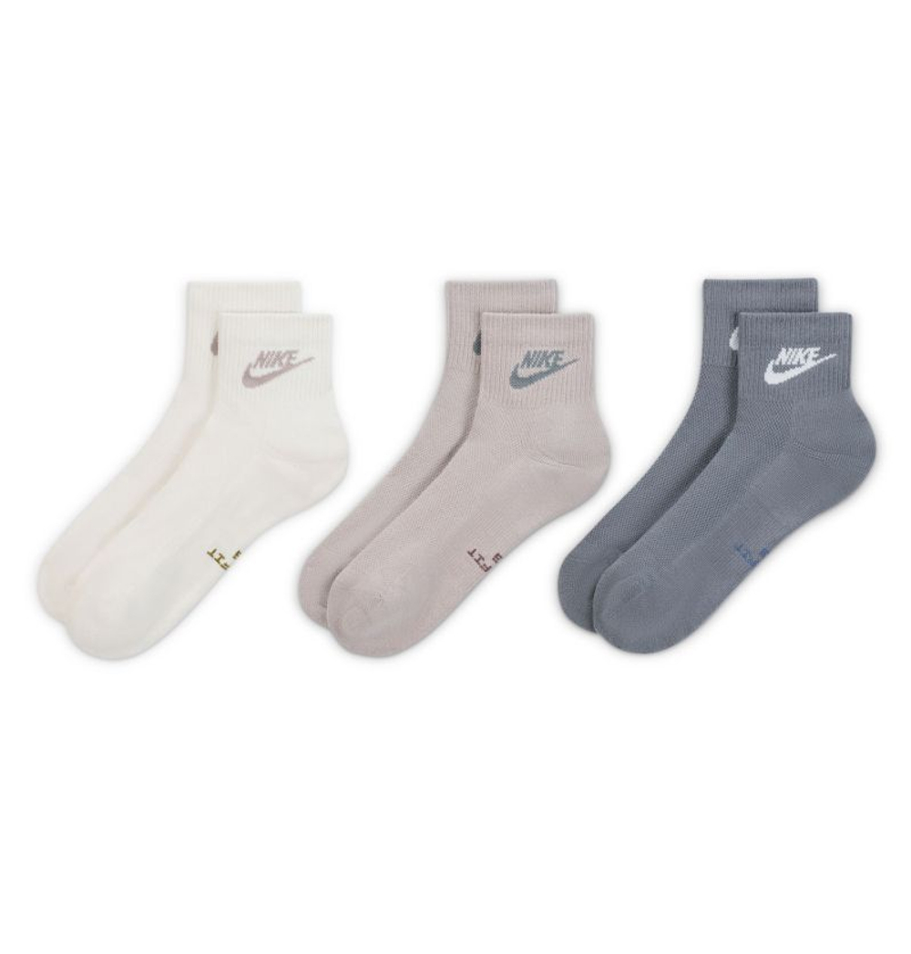 Теннисные носки Nike Everyday Elevated Ankle 3P - phantom/college gray/smoke gray