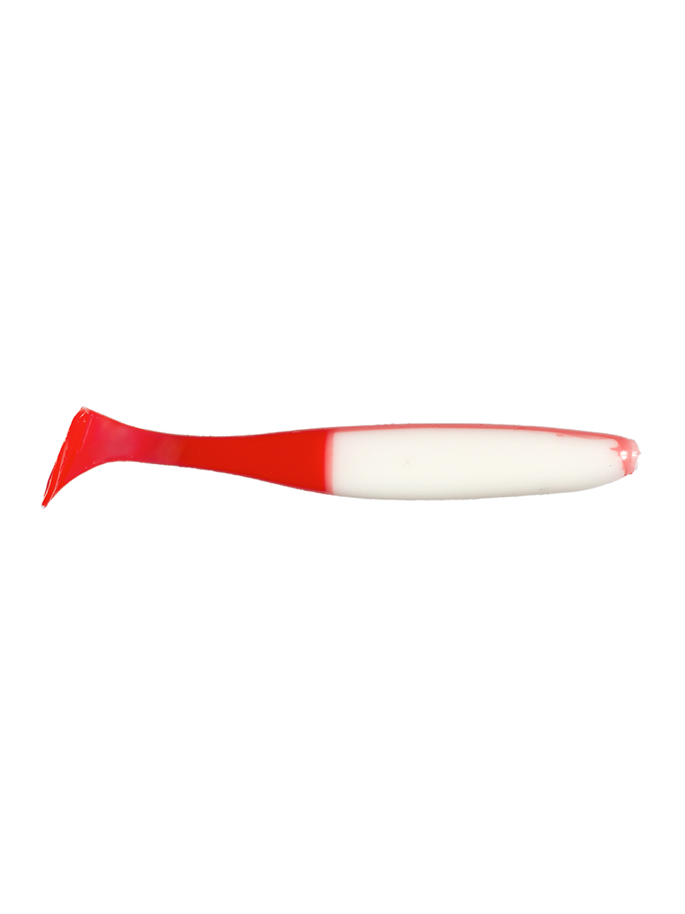 Приманка ZUB-IZI  86мм(3,4")-5шт, (цвет 010) белое тело - красный хвост