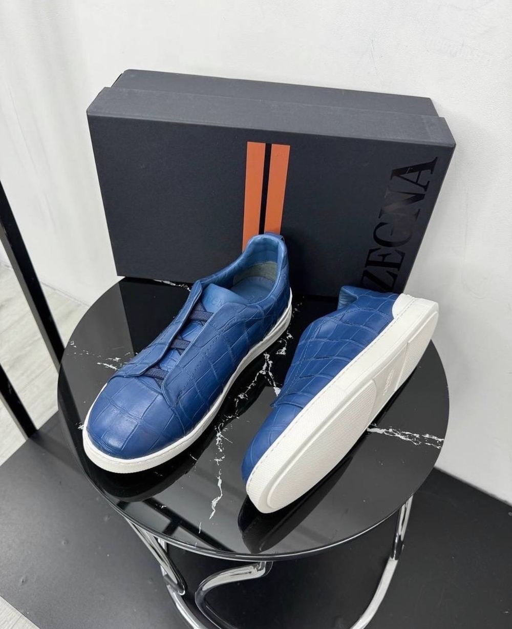 Кеды Ermenegildo Zegna из кожи крокодила