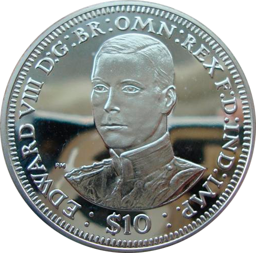 Британские Виргинские о-ва 10 долларов 2006 Король Эдвард VIII Короли и Королевы Англии Серебро