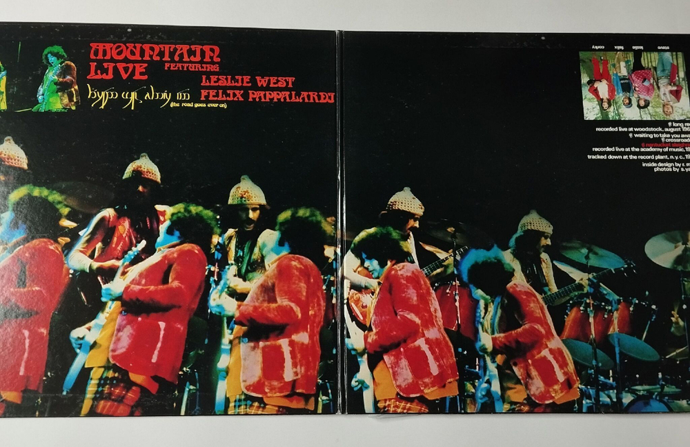 Винтажная виниловая пластинка LP Mountain Live The Road Goes Ever On (Japan 1972) (No Obi) Long Red