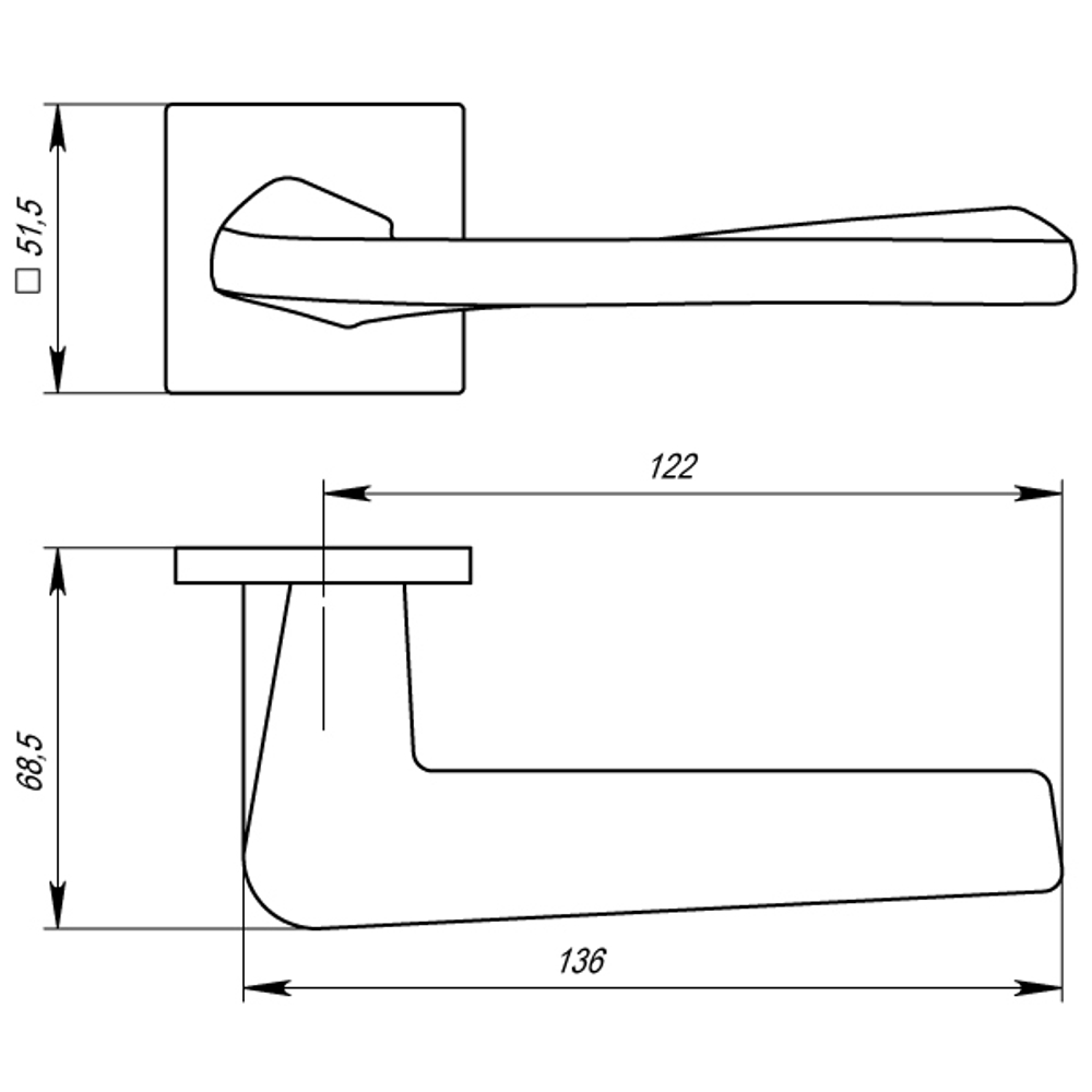 Ручка раздельная K.USS52.TORSO (TORSO USS) AB-7 бронза