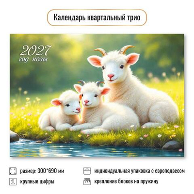 Календарь трио 2027 "Символ года" 10009 (Квадра)