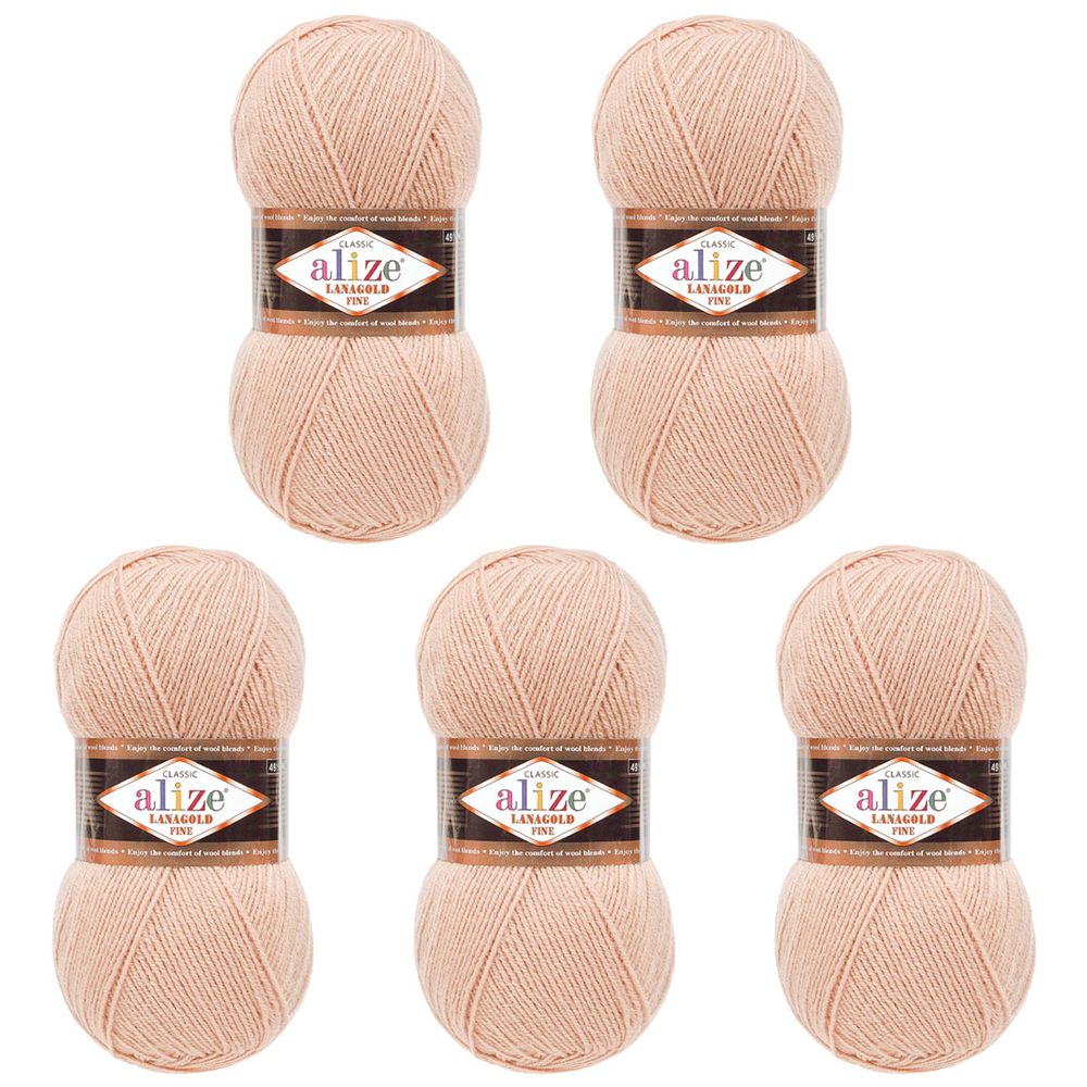 Пряжа Alize (Ализе) Lana Gold Fine / уп.5 мот. по 100 г, 390м, 585 камень A