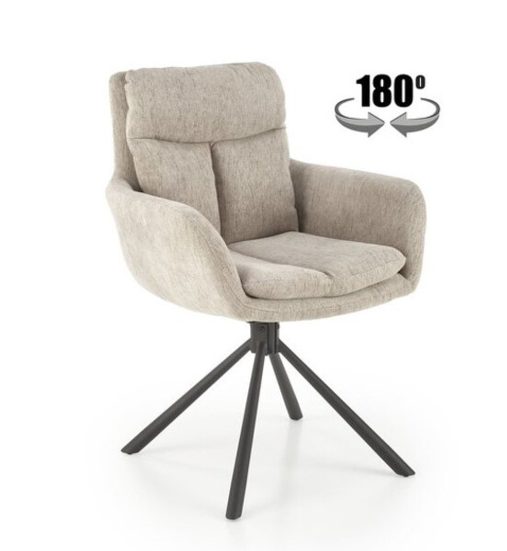 Стул HALMAR K495 бежевый/черный, поворотный