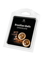 Набор из 2 шариков с массажным маслом Brazilian Balls с ароматом шоколада