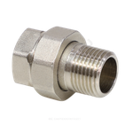 Соединитель латунь никель американка Ду 25 (1") прямой ВР/НР VALFEX VF.340.N.100