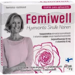 Femiwell c фитоэстрогенами (изофлавонами сои, красный клевер) и витамин Е, 60 табл. (из Финляндии)