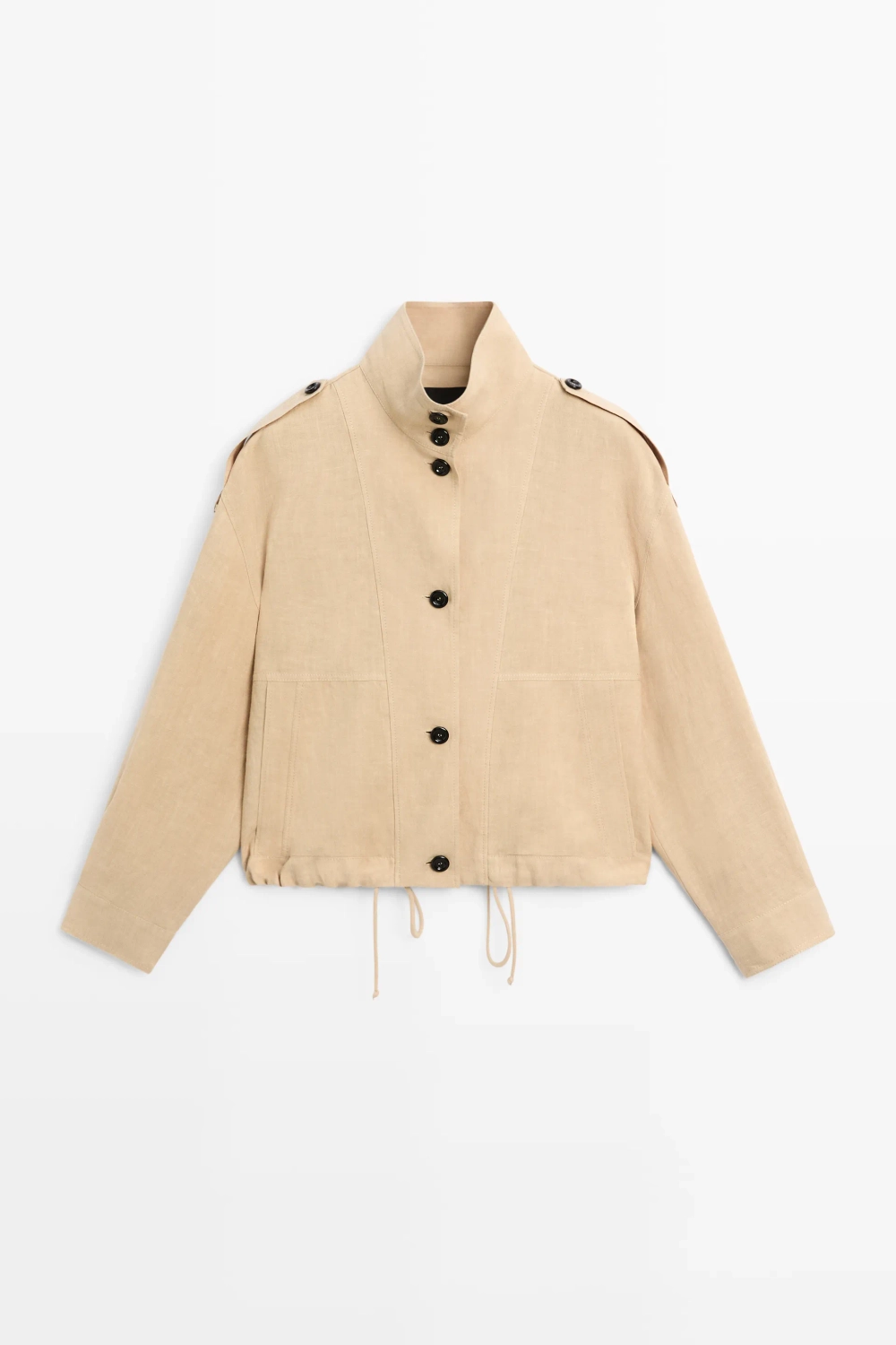 Бомбер из 100% льна - MASSIMO DUTTI
