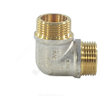 Угольник латунь никель реборда Ду 25 (1") НР/НР 9005 ГОСТ 32585-2013 Aquasfera 9005-03