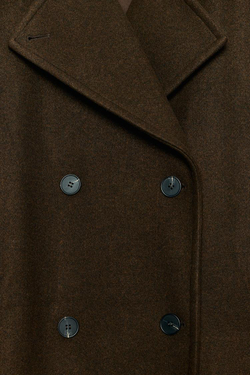 ZARA МЯГКОЕ ПАЛЬТО ОВЕРСАЙЗ, КОРИЧНЕВЫЙ
