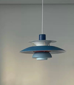 Pendant design lamp PH 5 by Louis Poulsen (Blue)