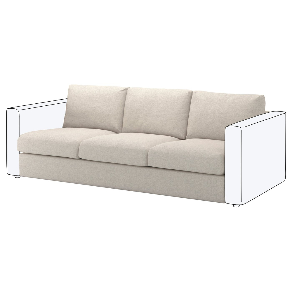 IKEA VIMLE  (ИКЕА ВИМЛЕ)  -  Чехол для 3-местной секции - Gunnared бежевый