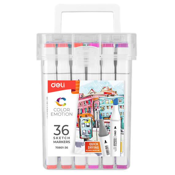 Marker \ Маркер Deli Twin Sketch Markers 36 Colours Box Set