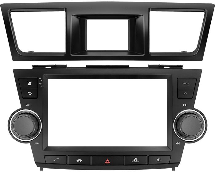 Магнитола для Toyota Highlander 2 XU40 2007-2013 (рамка с крутилками и кнопками) - Teyes CC4L-DTS монитор 9" IPS, Android 14, Быстрая, Snapdragon 662, CarPlay, 4G SIM-слот