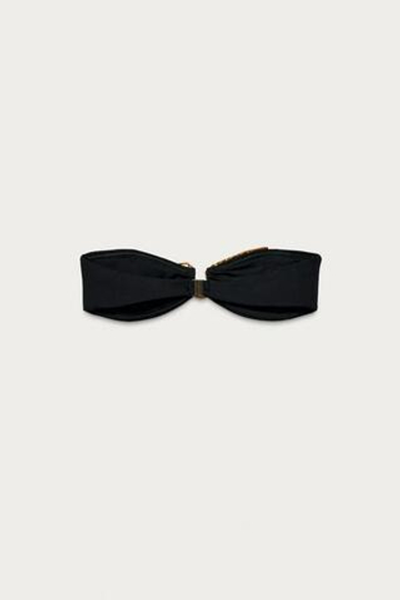 ZARA X MARISA BERENSON ТОП-БИКИНИ С ПРИНТОМ ПОД ЗМЕИНУЮ КОЖУ, ЧЕРНЫЙ