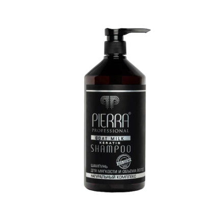 PIERRA Шампунь кератин козьме молоко без соли Keratin Goat Milk Shampoo, 1000 мл