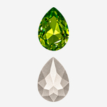 Кристалл Капля (Drop), оттенок "Оливин"/"Olivine", 14*10мм