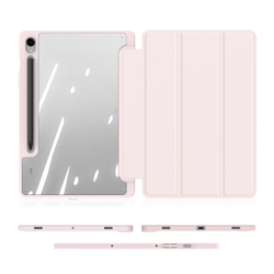 Чехол книжка розового цвета для планшета Samsung Tab S10 Lite, Tab S10 FE, Tab S9, Tab S9 FE, серия Toby Series Case от Dux Ducis