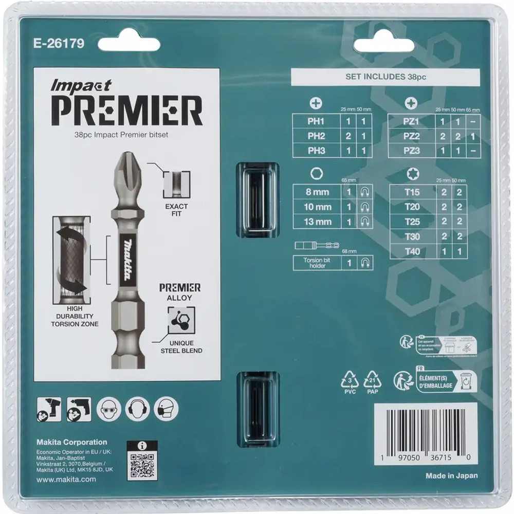 Набор бит Impact Premier 38 штук Makita E-26179