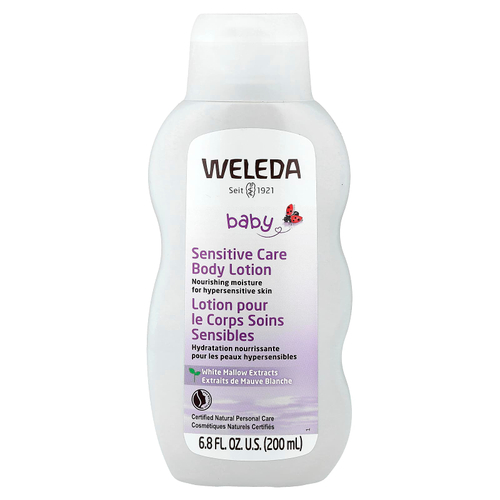 Weleda, детский лосьон для чувствительной кожи тела, экстракт белой мальвы, 200 мл (6,8 жидк. унции)