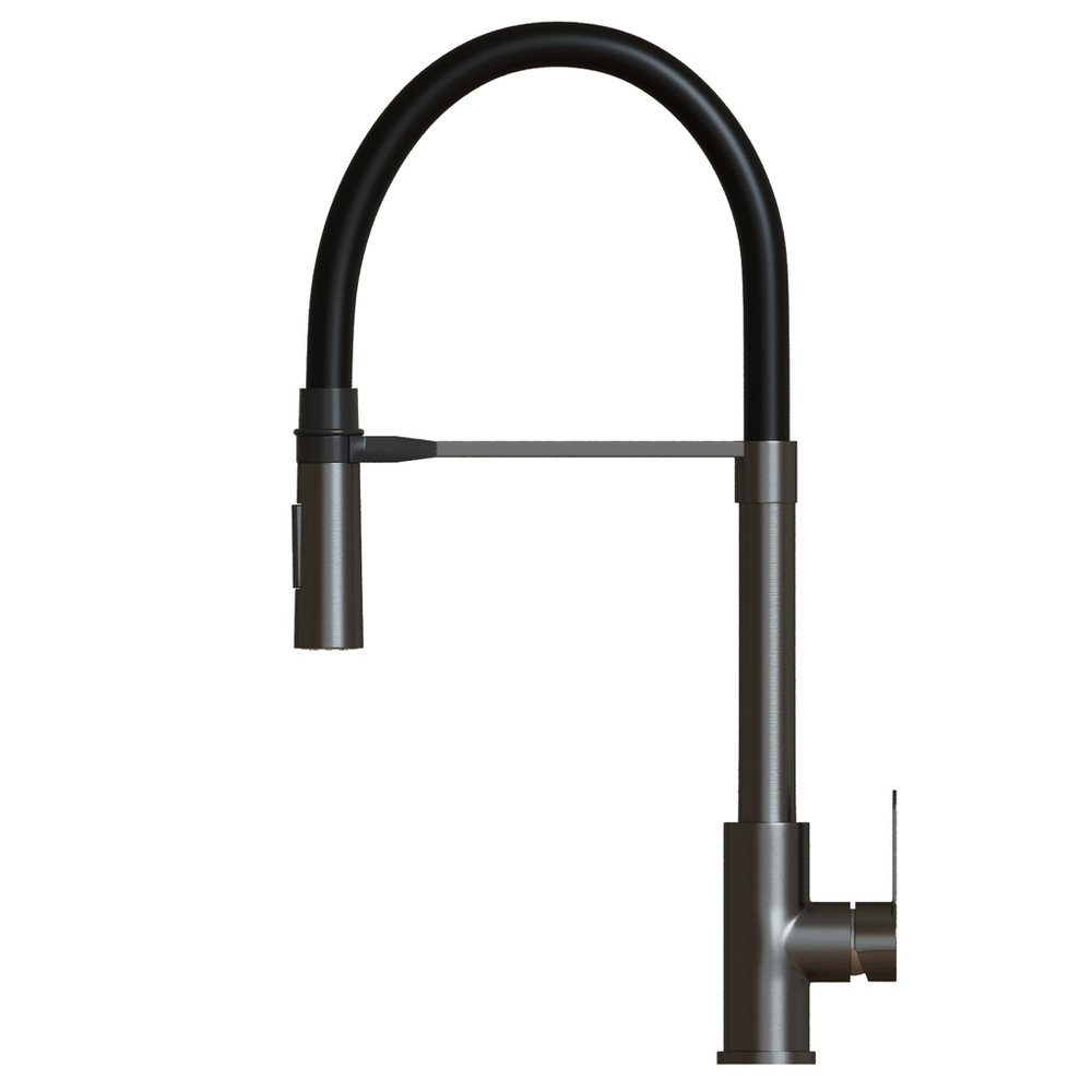 Смеситель для кухни 35k MIXLINE МЛНС-0402Г (MLSS-0402BL)черн.гиб. изл магнит, п/гайку ЧЕРНЫЙ ГРАФИТ