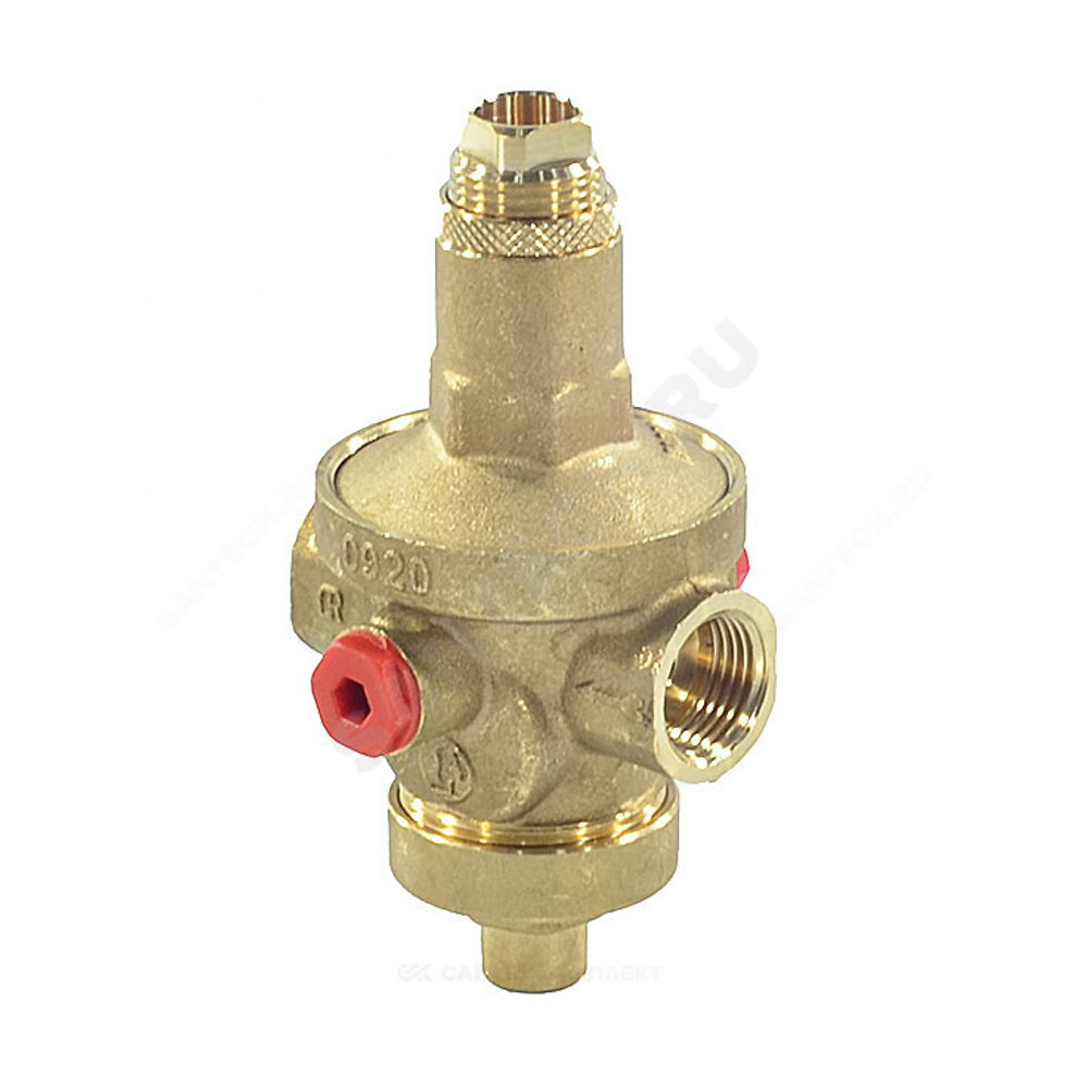 Регулятор давления мембранный латунь R153M Ду 15 Ру25 1/2" ВР Рн=1,5 - 7бар с выходом под манометр Giacomini R153MY003