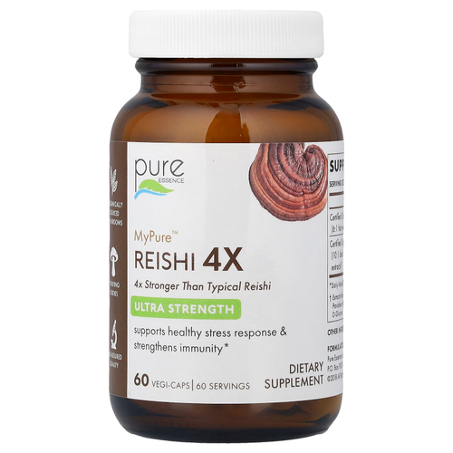 Pure Essence, MyPure, рейши 4X, 60 растительных капсул