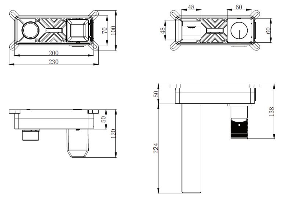 Смеситель для раковины Vincea Домус (Domus) VBFW-5DM01CH встраиваемый, хром