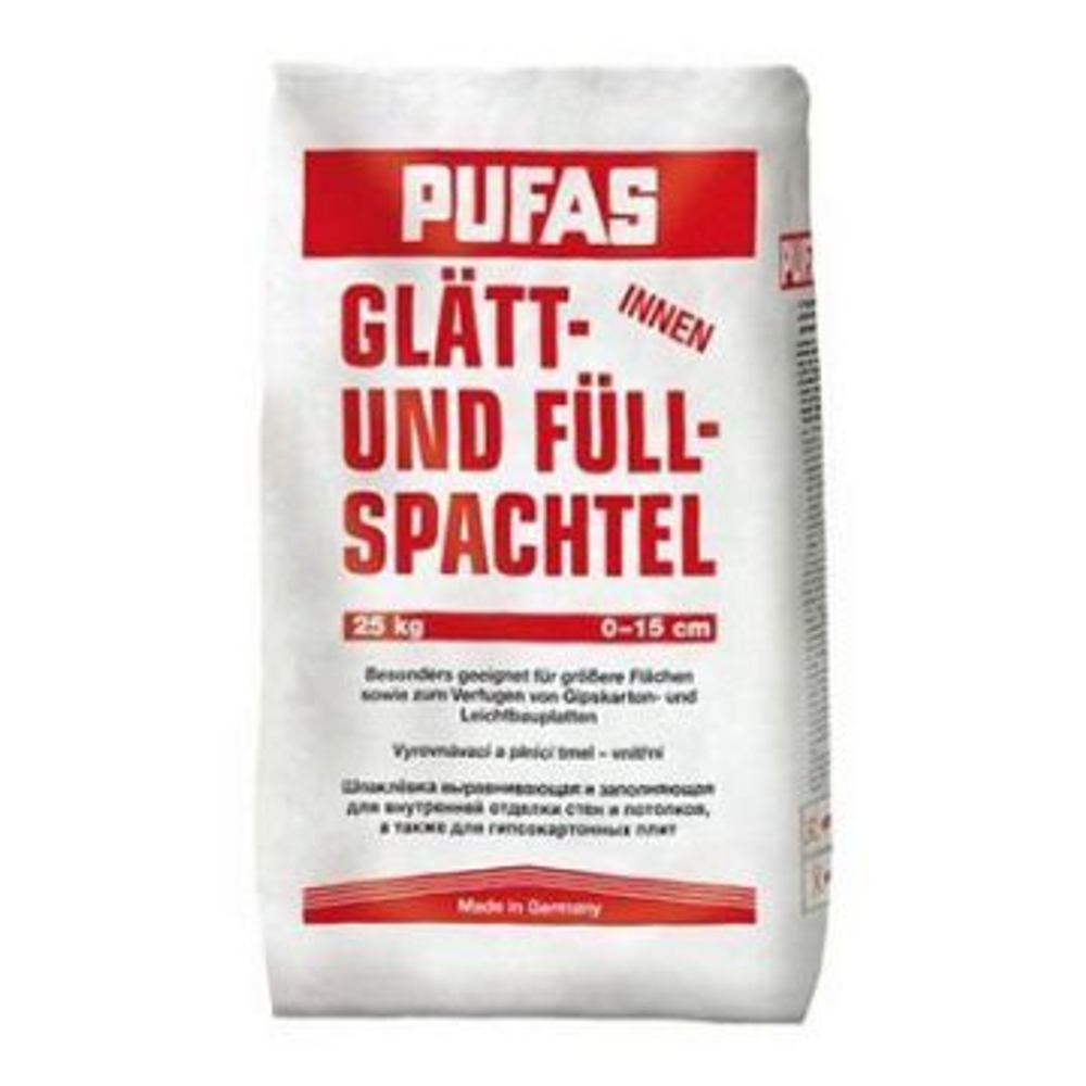 Шпатлевка гипсовая Pufas Glatt-und Fullspachtel белый мешок №3 25 кг