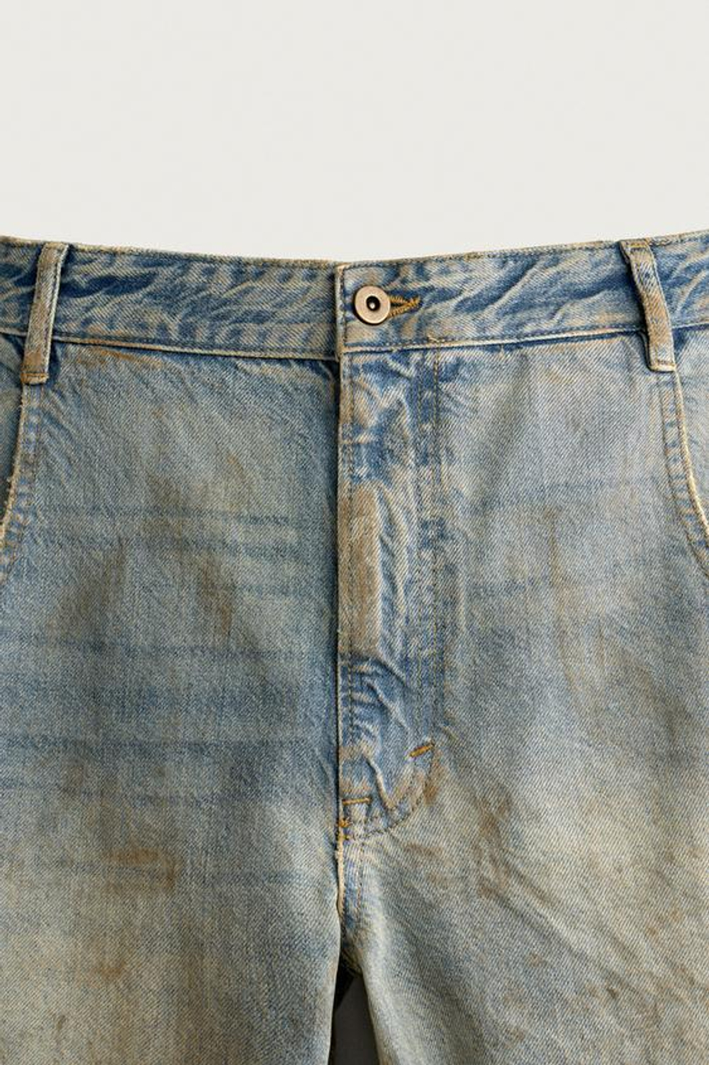 ZARA ДЖИНСЫ LOOSE BARREL FIT С ЭФФЕКТОМ VINTAGE, ГОЛУБОЙ