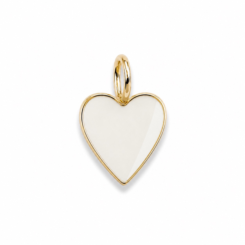 Подвеска Сердце 15мм на бейле с эмалью, разные цвета; цвет золото
