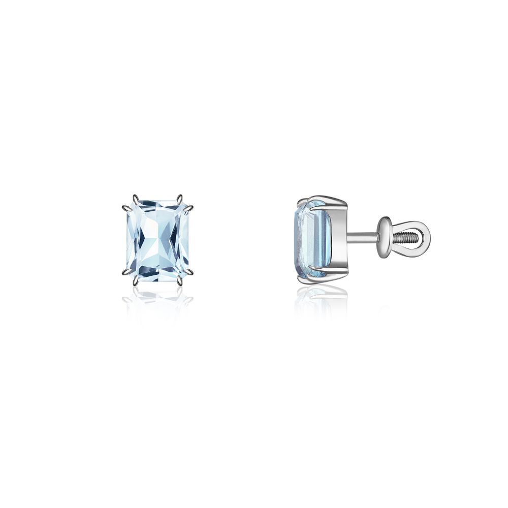 Серьги Кристал Классик с голубым топазом / Crystal Classic