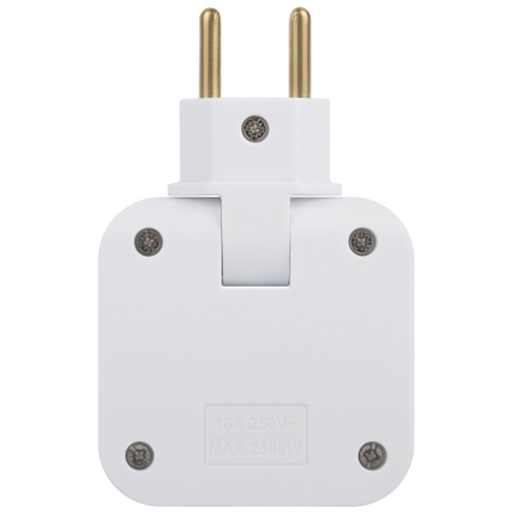 Разветвитель электрический ЭРА SPF-2-FL-USBC поворотный на 2 розетки + 2USB A+C 10А белый | Электротовары