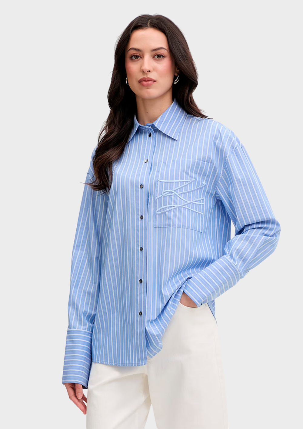 Рубашка KARL LAGERFELD Autograph Striped Poplin Shirt