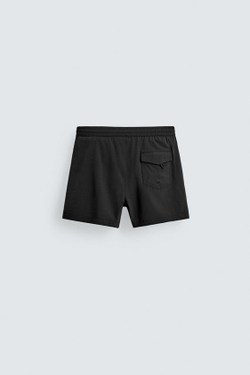 ZARA КОРОТКИЕ ПЛАВКИ ИЗ РЕЛЬЕФНОЙ ТКАНИ, ЧЕРНЫЙ