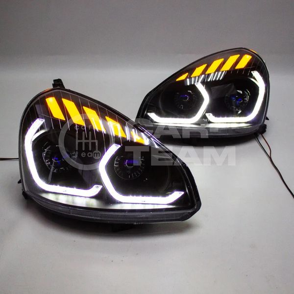 Фары Лада Приора передние в стиле BMW (ver.2) с 4-мя Bi LED модулями 1,8 дюйма