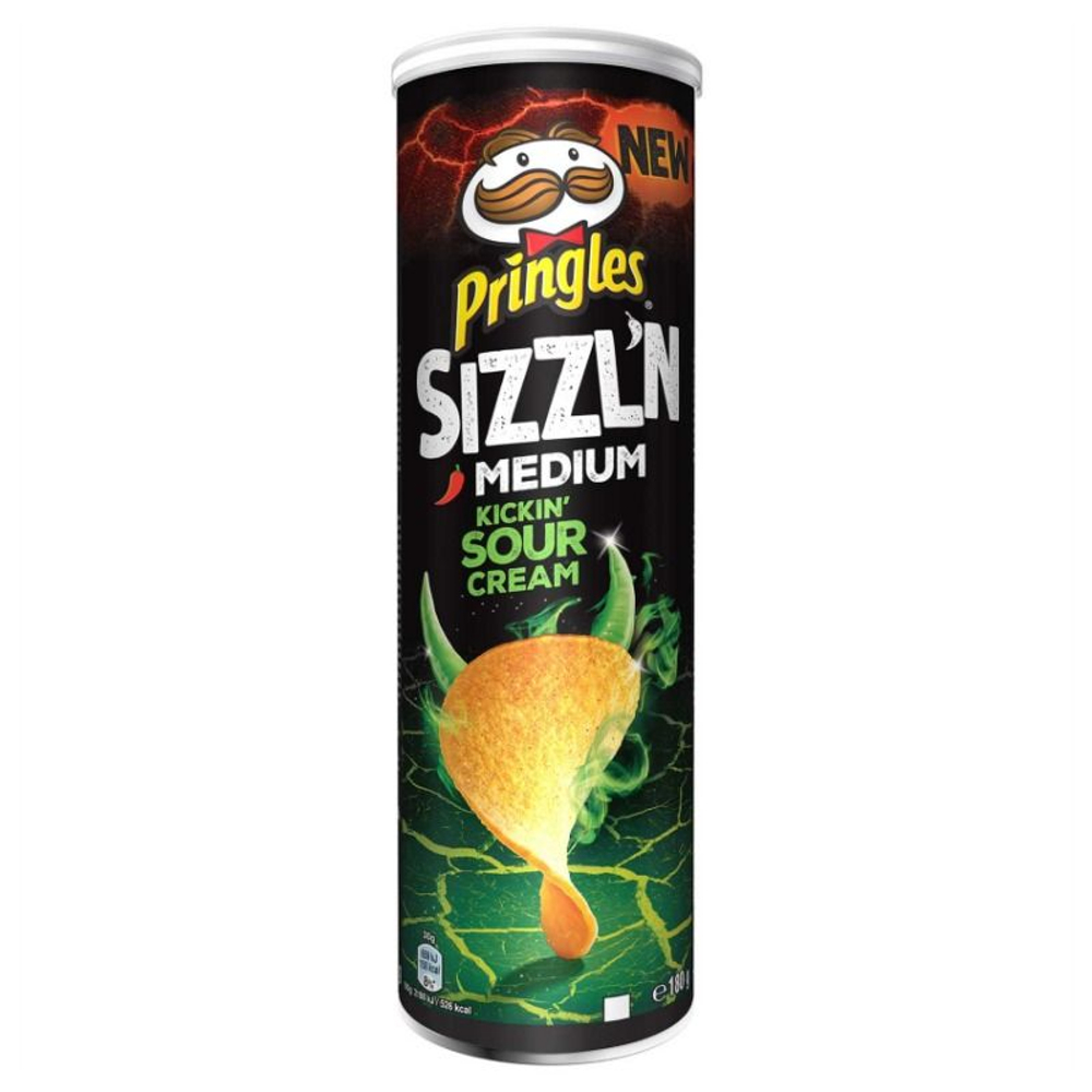 Чипсы картофельные PRINGLES SOUR CREAM SIZZLN CRIPS Сметана 180 г (Из Финляндии)