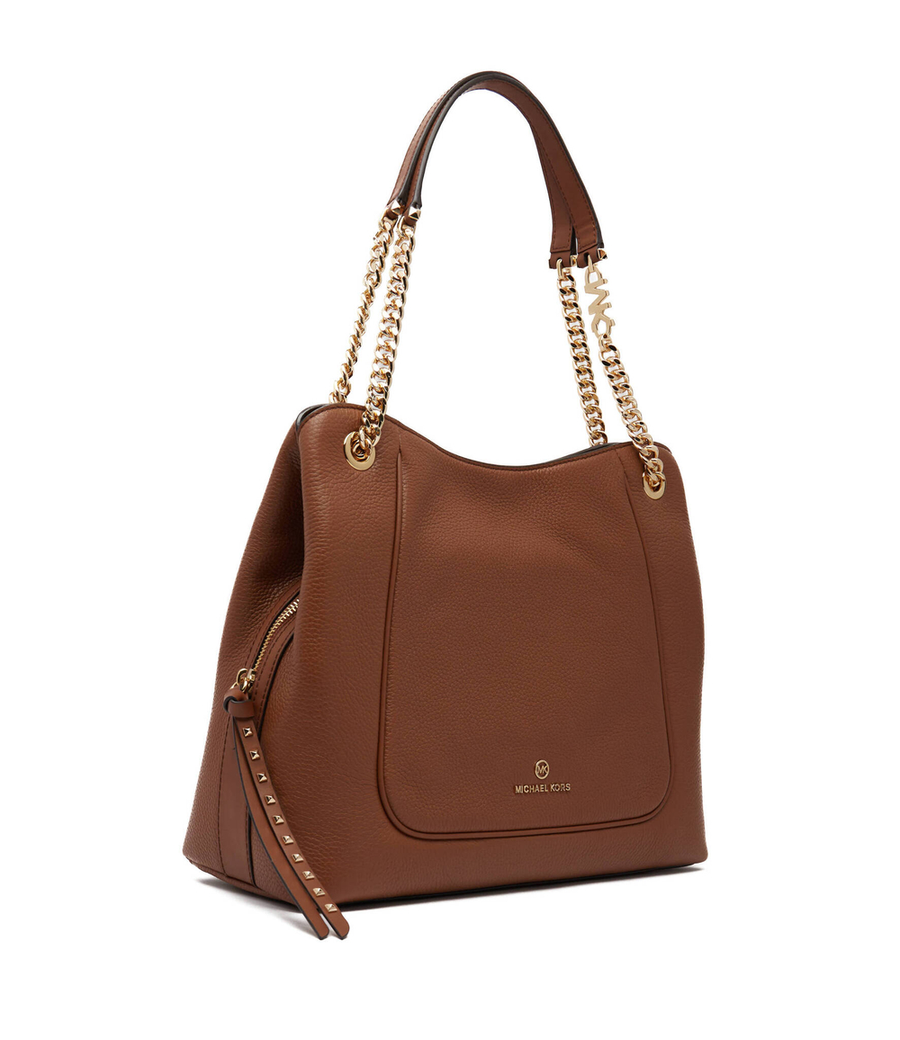кожаная сумка-шопер chain Michael Kors - коричневый(30F2GP1E3L)