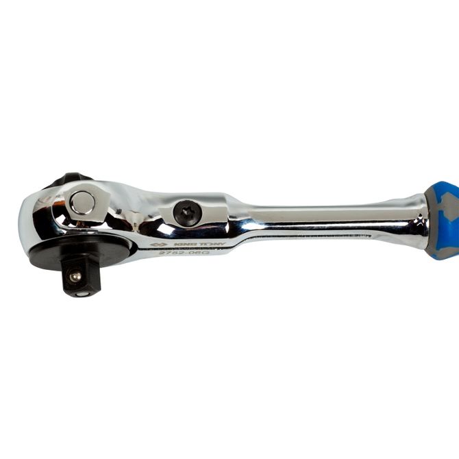 KING TONY (2752-06G) Трещотка 1/4", 150 мм, 72 зубца, дисковый механизм, поворотная голова с кнопкой