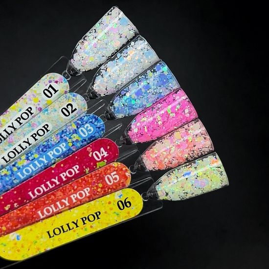 Глиттер гель Lolly Pop 02 builder gel Enigma 5 мл