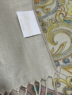 Плед 150х190 Blumarine Gioielli бежевый с бахромой