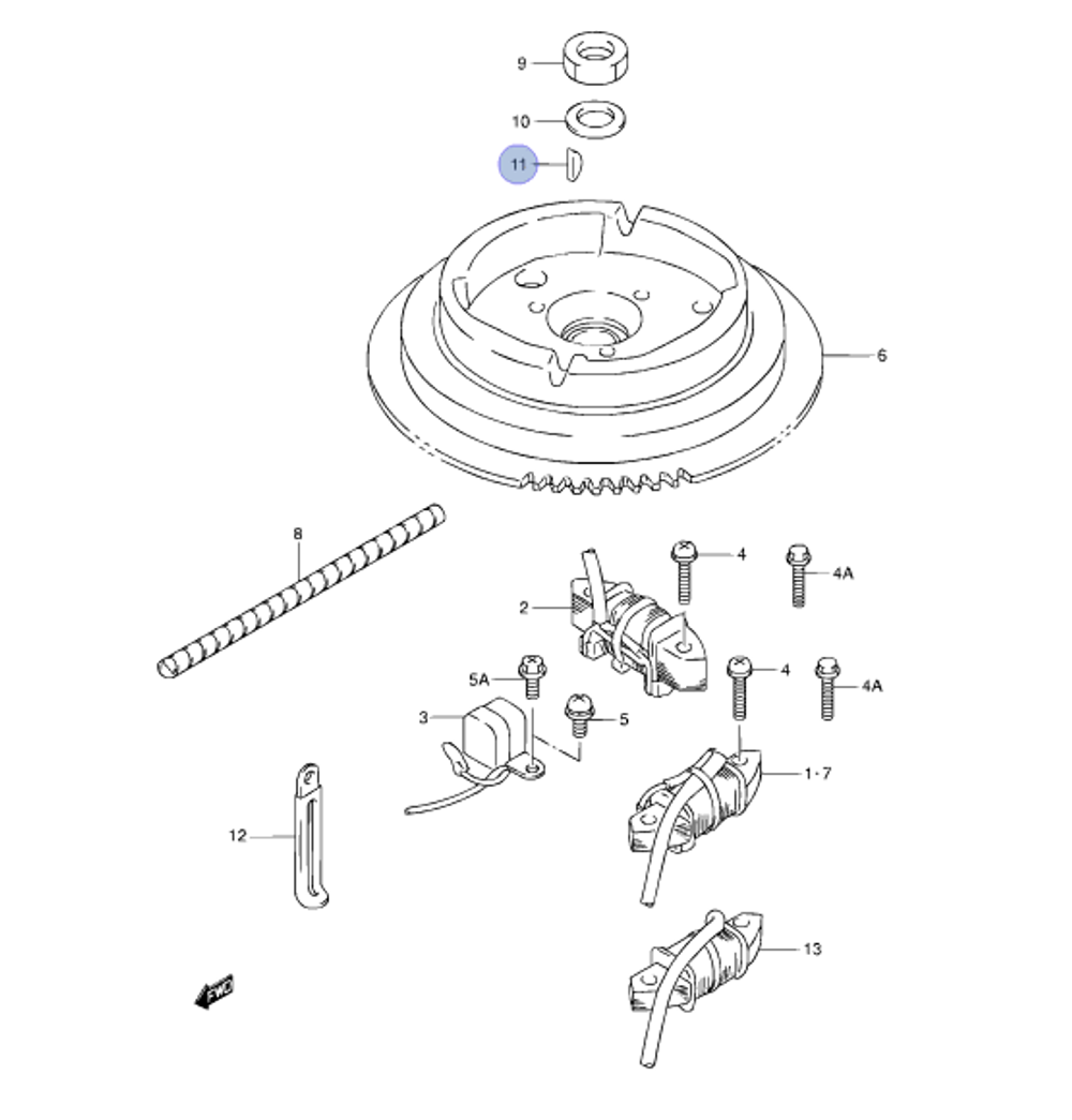 Шпонка коленвала Suzuki 09420-04008-000