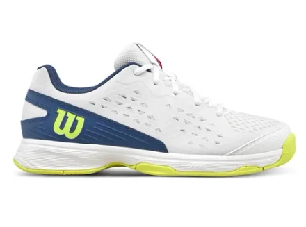 Детские теннисные кроссовки Wilson Rush Pro JR L - snow white/snow white/ensign blue