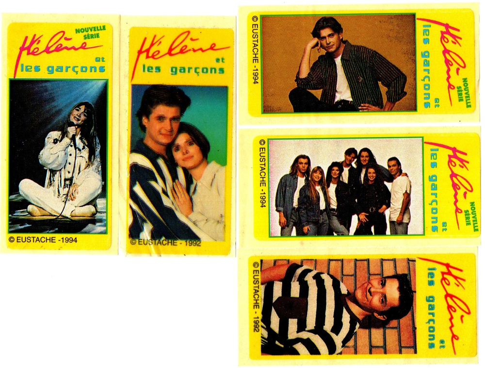 Наклейки 5 штук Helene et les garcons / Элен и ребята. 1992 - 1994 гг. Без повторов